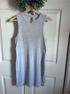 SKIMS Ribbed Heather Gray Sleeveless Tank Mini Dress